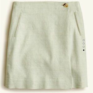 J Crew wrap skirt in stretch linen NWT Size 6